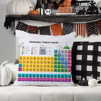 Periodic Table Of The Elements Pillow Case Office Cushions Suitable For Sofa Car Bedroom Decorative Cushion Cover Peach skin 18*18(CM)-1Pcs white