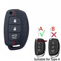 3 Button Silicone Remote Car Key Cover Case For Hyundai I20 Ix45 I40 Ix35 I30 I10 Kona Tucson Creta Accent Solaris Elantra gray