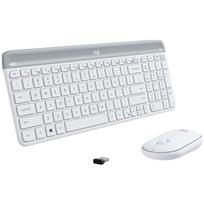 LOGITECH Slim Wireless Keyboard and Mouse Combo MK470 - Off-White - US International - 2.4GHz - International Version
