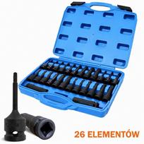 BITUXX 1/2″ galvučių, TORX ir XZN antgalių rinkinys, 26 dalių