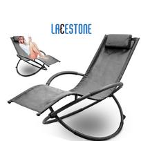 Antracito spalvos sodo supamasis krėslas-gultas terasai