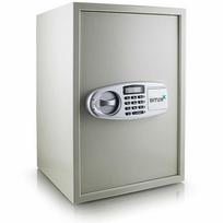 Didelis elektroninis biuro seifas su kodu ir raktais, 35 × 52 cm