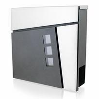 Didelė INOX pašto dėžutė su laikraščių laikikliu, 37 × 37 cm