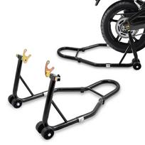 Juodas motociklo galinio rato stovas-keltuvas, 250 kg, 21–31 cm