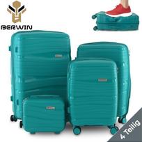 BERWIN Torna 4in1 kieto korpuso lagaminų rinkinys su kosmetine „Aqua Breeze“