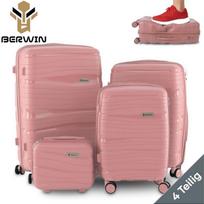 BERWIN Torna 4in1 kieto korpuso lagaminų rinkinys su kosmetine „Dusty Rose“