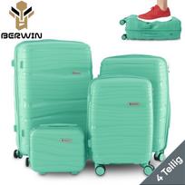 BERWIN Torna 4in1 kieto korpuso lagaminų rinkinys su kosmetine „Fresh Mint“