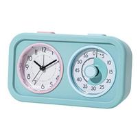Multifunctional Quiet Visual Timer With Double Screen Display Alarm Clock Time Management Tool For Cooking And Study mėlyna