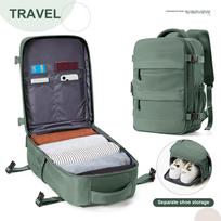 Ryanair Cabin Bag 40x20x25 Travel Backpack for Men Women Hand Luggage Laptop Backpack for Leisure Travel armijos žalia spalva