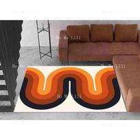 Scandinavian Style Retro Mid Century Rugs Modern Bedroom Office Decor Boho Pet Friendly Mat Orange Rug 50X80cm gray