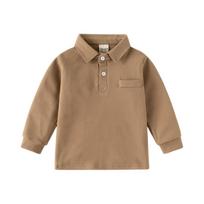 Boys' Shirt - Thickened Quick-Dry Long Sleeve Tee 100 kava