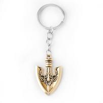 JOJO's Bizarre Adventure Alloy Shovel Keychain Pendant with Leather Cord Necklace white