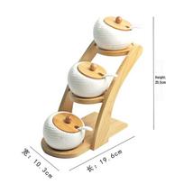 LISM Kitchen Spice Jar Set with Bamboo Rack