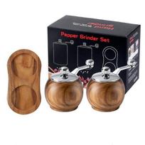 2026 New Salt and Pepper Mills, Solid Wood Pepper Grinders With Adjustable Coarseness by Ceramic Rotor, Kitchen Cooking Tools black