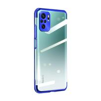 Hurtel Clear Color Case Gel TPU Electroplating frame Cover for Xiaomi Redmi Note 10 5G / Poco M3 Pro blue