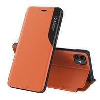 Hurtel Eco Leather View Case elegant bookcase type case with kickstand for iPhone 13 Pro orange