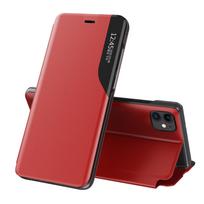 Hurtel Eco Leather View Case elegant bookcase type case with kickstand for iPhone 13 Pro red