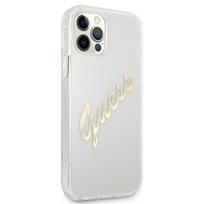 GUESS GUHCP12MKTRSVGO iPhone 12/12 Pro 6.1 AND quot; Transparent hardcase Vintage Script Gold