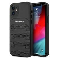 Mercedes AMG Leather Debossed Lines case for iPhone 12 mini - black