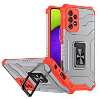 Hurtel Crystal Ring Case Kickstand Tough Rugged Cover for Samsung Galaxy A72 4G red