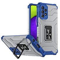Hurtel Crystal Ring Case Kickstand Tough Rugged Cover for Samsung Galaxy A72 4G blue