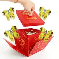 New DIY Graduation Butterfly Explosion Box Jumping Pop Up Surprise Flying Butterfly Box Folding Surprise Gift Box Gift juoda