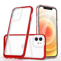 Hurtel Clear 3-in-1 case for iPhone 12 frame gel cover red