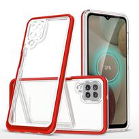Hurtel Clear 3-in-1 Case for Samsung Galaxy A22 4G Frame Gel Cover Red