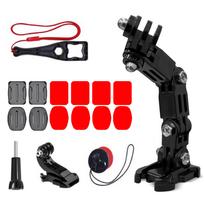 Hurtel GoPro set of helmet mounting accessories for GoPro, DJI, Insta360, SJCam, Eken sports cameras (GoPro Cycling Helmet Chin Holder)