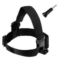 Hurtel Headband for GoPro, DJI Osmo Action, EKEN, SJCam, Insta360 action cameras + long mounting screw black
