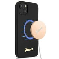 GUESS GUHMP13MLSLMGBK iPhone 13 6.1 AND quot; black/black hardcase Silicone Script Gold Logo Magsafe