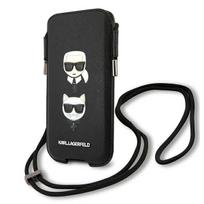 Karl Lagerfeld Saffiano Ikonik Karl AND amp;Choupette Head 6.7 AND #39; AND #39; Bag - Black