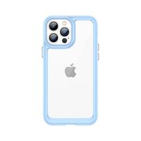 Hurtel Outer Space Case for iPhone 12 Pro Max hard cover with gel frame blue
