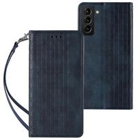 Hurtel Magnet Strap Case for Samsung Galaxy S22 + (S22 Plus) Pouch Wallet + Mini Lanyard Pendant Blue