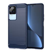 Hurtel Carbon Case for Xiaomi Poco F4 5G flexible silicone carbon cover blue
