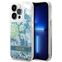 GUESS GUHCP14LLFLSN iPhone 14 Pro 6.1 AND quot; green/green hardcase Flower Liquid Glitter