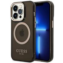 GUESS GUHMP14XHTCMK iPhone 14 Pro Max 6.7" black/black hard case Gold Outline Translucent MagSafe