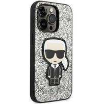 Karl Lagerfeld KLHCP14XGFKPG iPhone 14 Pro Max 6.7  AND quot;hardcase silver / silver Glitter Flakes Ikonik