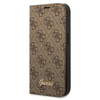 GUESS GUBKP14XHG4SHW iPhone 14 Pro Max 6.7  AND quot;brown / brown book 4G Vintage Gold Logo