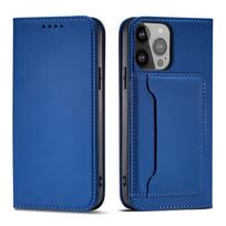 Hurtel Magnet Card Case for Samsung Galaxy S23 Ultra flip cover wallet stand blue
