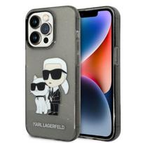 Karl Lagerfeld Glitter Karl AND amp;Choupette case for iPhone 14 Pro Max - black