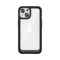 Hurtel Reinforced case with flexible frame for iPhone 15 Plus Outer Space - black