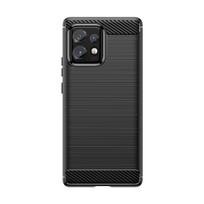 Hurtel Carbon Case silicone case for Motorola Edge 40 Pro - black