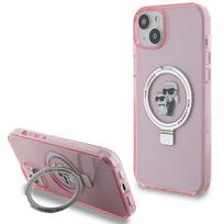 Karl Lagerfeld Ring Stand Karl AND amp;Choupette MagSafe case for iPhone 15 Plus - pink