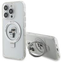 Karl Lagerfeld Ring Stand Karl AND Choupette MagSafe case for iPhone 13 Pro Max - white