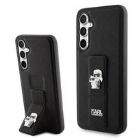 Karl Lagerfeld Gripstand Saffiano Karl AND Choupette Pins case for Samsung Galaxy S23 FE - black