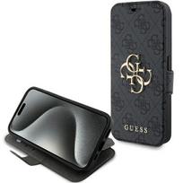 GUESS 4G Metal Logo case for iPhone 15 Pro - gray