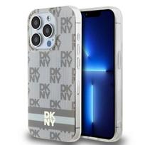 DKNY IML Checkered Mono Pattern  AND amp; Printed Stripes MagSafe case for iPhone 13 Pro Max - beige