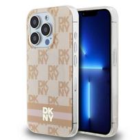 DKNY IML Checkered Mono Pattern  AND amp; Printed Stripes MagSafe case for iPhone 13 Pro Max - pink