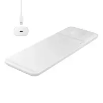 SAMSUNG Trio EP-P6300TWEGEU 3-in-1 inductive charger for phone / Galaxy Watch / Buds - white + mains charger + cable